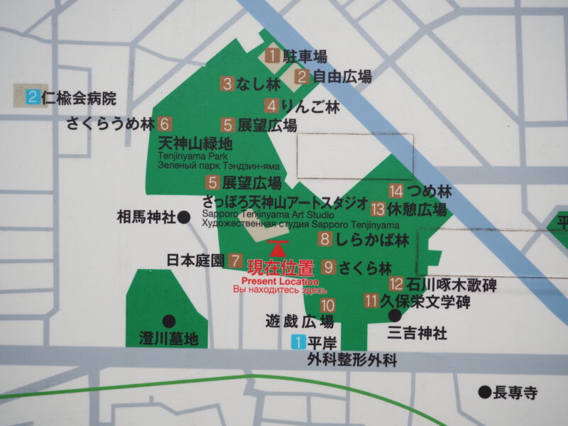 天神山緑地桜花見の全体図