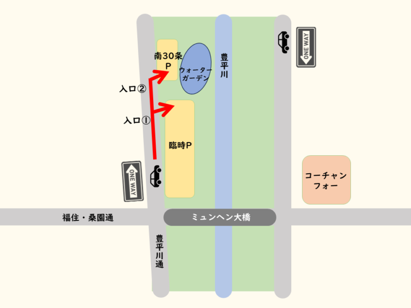 豊平川ウォーターガーデン 駐車場