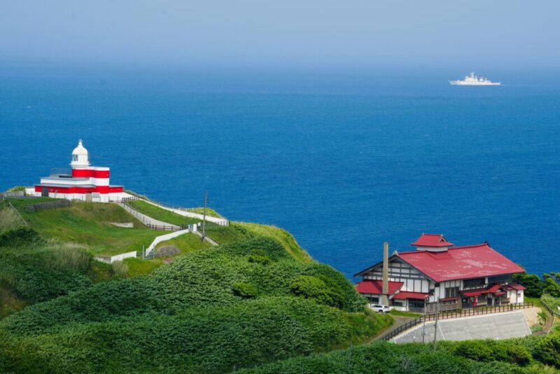 小樽祝津パノラマ展望台からの景色 高島岬 日和山灯台とにしん御殿