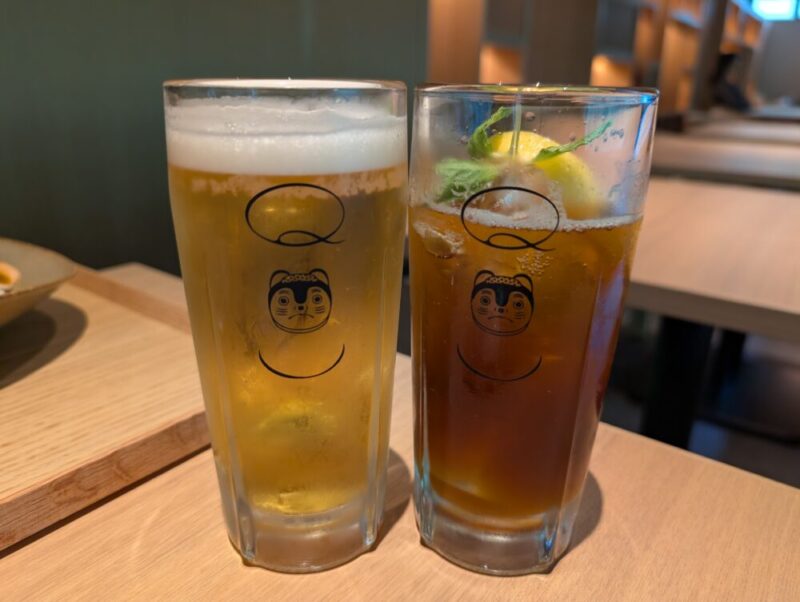 休日洋麺店 ビールと無農薬檸檬紅茶スカッシュ